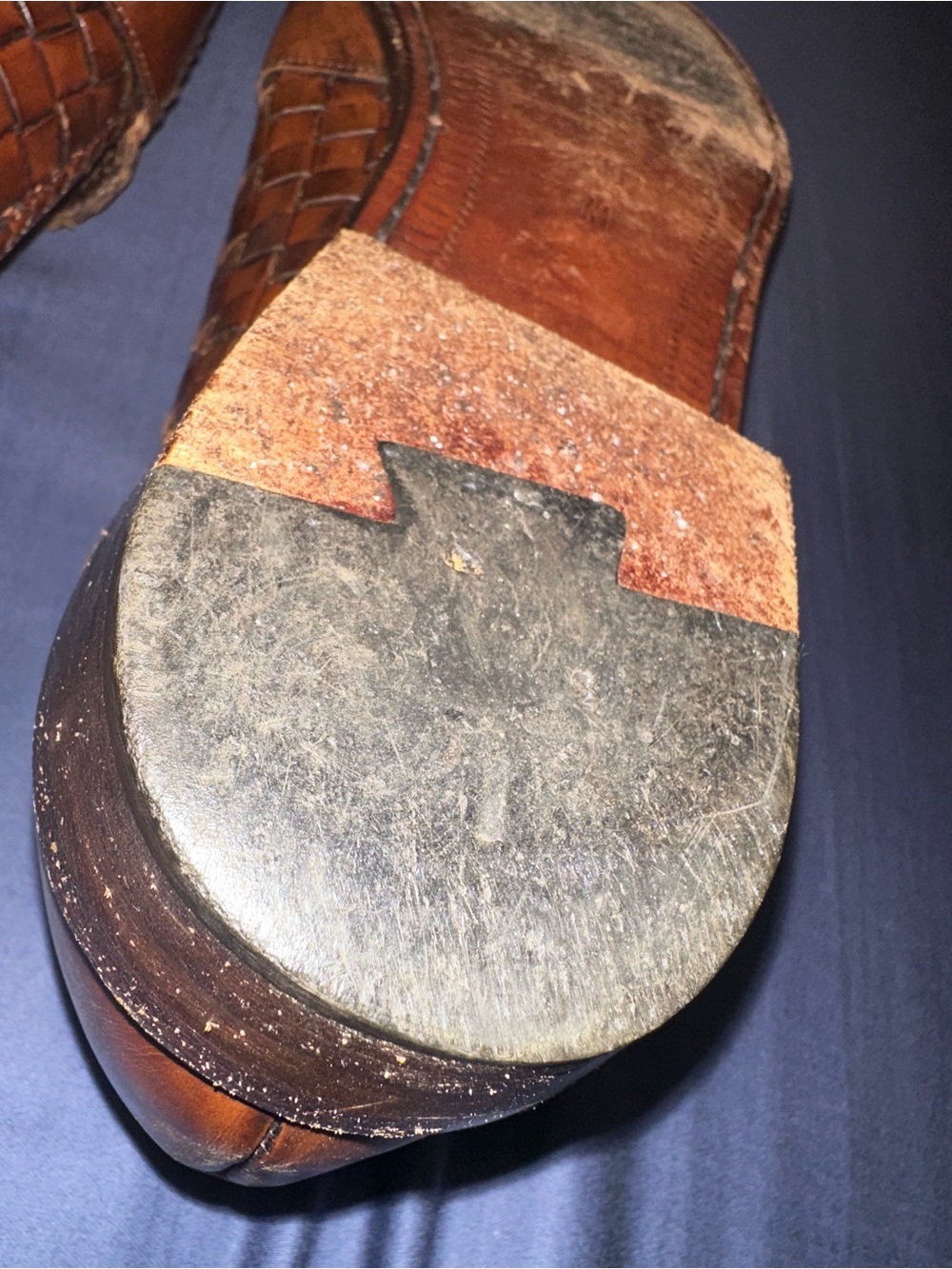 Cole Haan Brown Woven Leather Penny Loafers - Picture 7 of 7